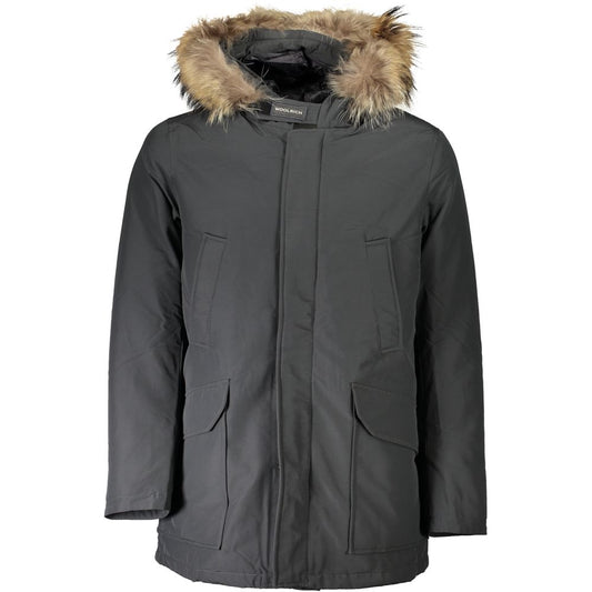 Woolrich Men's Cotton & Fur Hooded Jacket - Gray
