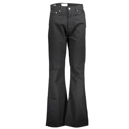 Pants by Calvin Klein for women in stretch organic cotton denim black features a enduring silhouette, showcasing a enduring bootcut and long with a for a premium, tailored aesthetic.