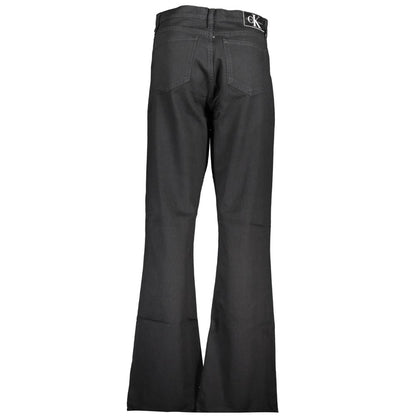 Pants by Calvin Klein for women in stretch organic cotton denim black showcases a unrivaled comfort silhouette, featuring a bootcut cut and long with a for a unrivaled comfort and refined aesthetic.