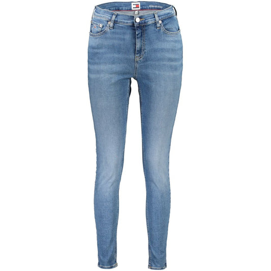 Jeans by Tommy Hilfiger for women in cotton blue features an sartorial skinny and long with a cut for a sartorial finish.