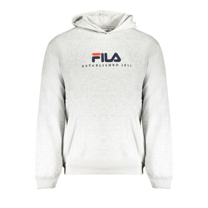 Hooded Sweatshirt Hoodie by Fila for men in viscose polyester cotton gray features an avant-garde silhouette, showcasing a sophisticated hooded neckline and long-sleeve detail for a truly avant-garde finish.