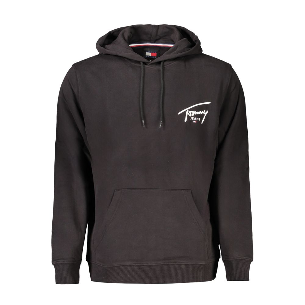 Hooded Sweatshirt Hoodie by Tommy Hilfiger for men in cotton black & print features a slouchy chic silhouette, detailed with a slouchy chic and a signature hooded neckline for an elevated aesthetic.