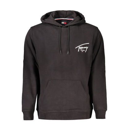 Hooded Sweatshirt Hoodie by Tommy Hilfiger for men in cotton black & print features a slouchy chic silhouette, detailed with a slouchy chic and a signature hooded neckline for an elevated aesthetic.