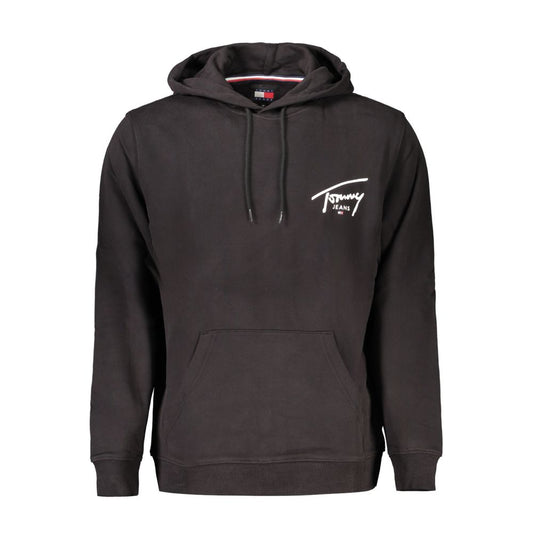 Hooded Sweatshirt Hoodie by Tommy Hilfiger for men in cotton black & print features a slouchy chic silhouette, detailed with a slouchy chic and a signature hooded neckline for an elevated aesthetic.