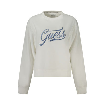 Sweatshirt by Guess Jeans for women in stretch organic cotton polyester & rhinestone white features an magnificent silhouette, showcasing a sophisticated crew neckline and long-sleeve detail for a truly magnificent finish.