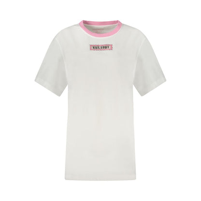 T-Shirt by Guess Jeans for women in organic cotton & rhinestone white & print features a plush silhouette, showcasing a sophisticated and for a truly plush finish.