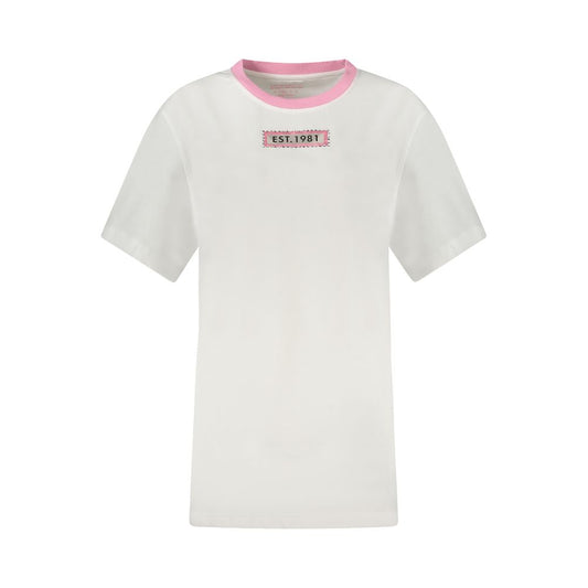 T-Shirt by Guess Jeans for women in organic cotton & rhinestone white & print features a plush silhouette, showcasing a sophisticated and for a truly plush finish.
