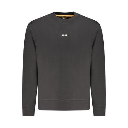 Sweatshirt by Hugo Boss for men in cotton black & print features an provocated silhouette, detailed with a provocated long-sleeve and a refined for a sophisticated aesthetic.