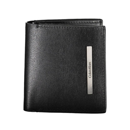 Wallet by Calvin Klein for men in polyester leather black presents a streamlined silhouette, showcasing the sophisticated design of the Explore Polyester Leather Wallet collection with functional rfid-protection eco-friendly bifold coin-purse.