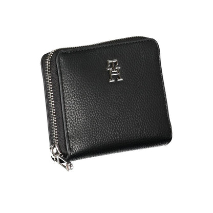 Cardholder Wallet by Tommy Hilfiger for women in polyethylene black & signature features a streamlined silhouette, showcasing the streamlined Polyethylene Cardholder Wallet design with sophisticated card-organization coin-purse for a premium look.