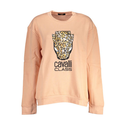Sweatshirt by Cavalli Class for women in cotton polyester pink & print features an magnificent silhouette, showcasing a sophisticated and detail for a truly magnificent finish.