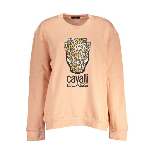 Sweatshirt by Cavalli Class for women in cotton polyester pink & print features an magnificent silhouette, showcasing a sophisticated and detail for a truly magnificent finish.