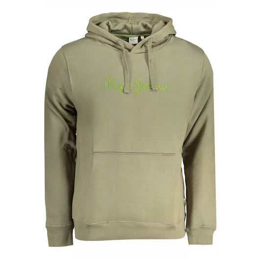 Hooded Sweatshirt Hoodie by Pepe Jeans for men in organic cotton green showcases a city-ready silhouette, artfully detailed with a signature hooded neckline and long-sleeve for a city-ready finish.