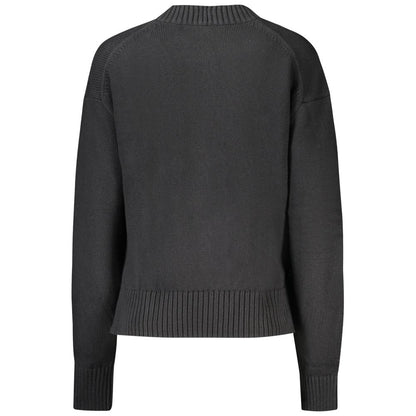 Sweatshirt by Calvin Klein for women in wool cotton black features an provocated silhouette, detailed with a provocated and a refined for a sophisticated aesthetic.