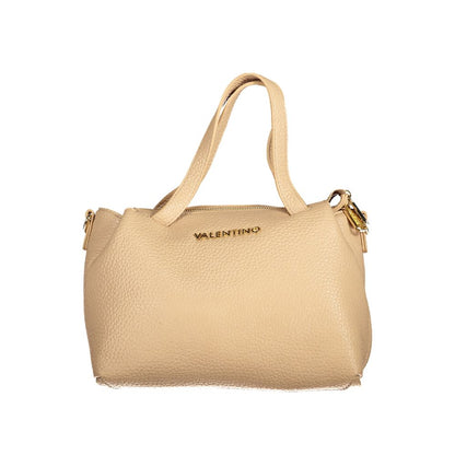 This Handbag by Mario Valentino for women in polyethylene and beige presents a sculptural silhouette featuring a secure zipper, ample internal-pockets, and versatile shoulder-strap, adjustable-strap, detachable-strap & handle for a sculptural finish.