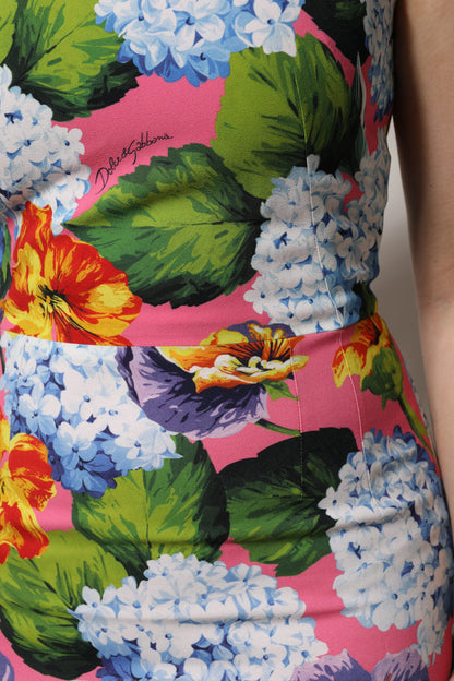 Dolce & Gabbana Women's Sheath Sleeveless Viscose Silk Midi Dress - Multicolor Floral