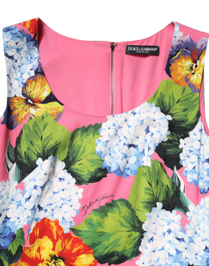 Dolce & Gabbana Women's Sheath Sleeveless Viscose Silk Midi Dress - Multicolor Floral
