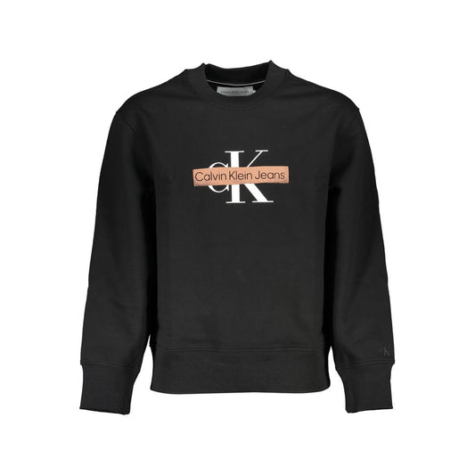 Sweatshirt by Calvin Klein for men in cotton polyester black presents a smart casual silhouette, featuring a smart casual and for a sophisticated look.