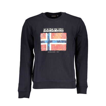 Sweatshirt Sweater by Napapijri for men in cotton polyester blue showcases an masterful silhouette, artfully detailed with a masterful crew neckline and long-sleeve for a sophisticated, premium finish.