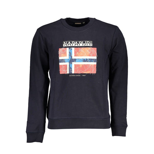 Sweatshirt Sweater by Napapijri for men in cotton polyester blue showcases an masterful silhouette, artfully detailed with a masterful crew neckline and long-sleeve for a sophisticated, premium finish.