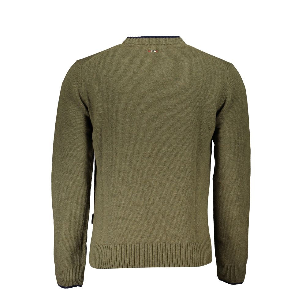 Sweatshirt by Napapijri for men in polyamide green presents a smart casual silhouette, featuring a smart casual crew neckline and for a sophisticated look.