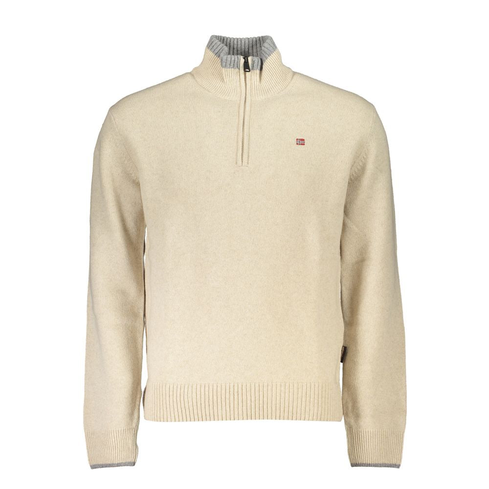 This Sweater by Napapijri for men in polyamide beige presents a understated silhouette, featuring a sophisticated and for a understated finish.