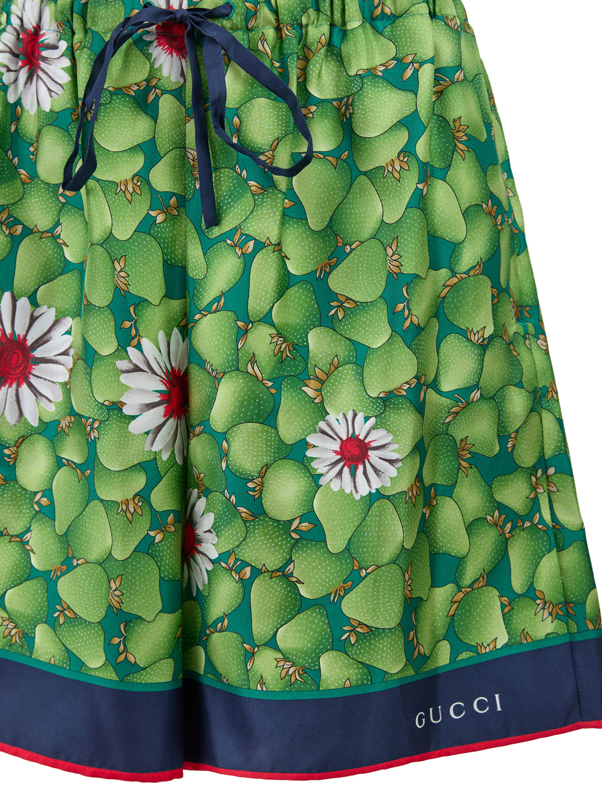 Shorts by Gucci for women in silk green showcases a contemporary silhouette, offering a contemporary and short with a sophisticated for a refined look.