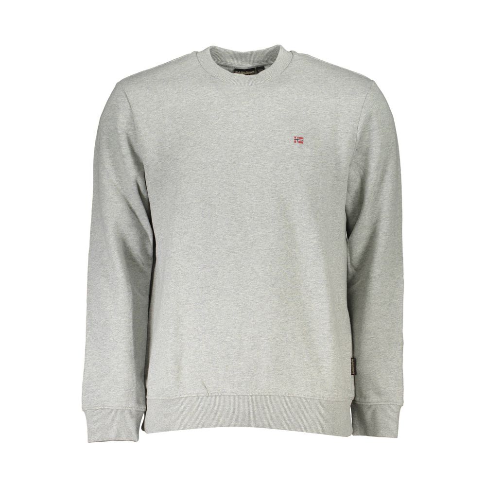 Sweatshirt by Napapijri for men in organic cotton & polyester gray features an magnificent silhouette, showcasing a sophisticated and detail for a truly magnificent finish.