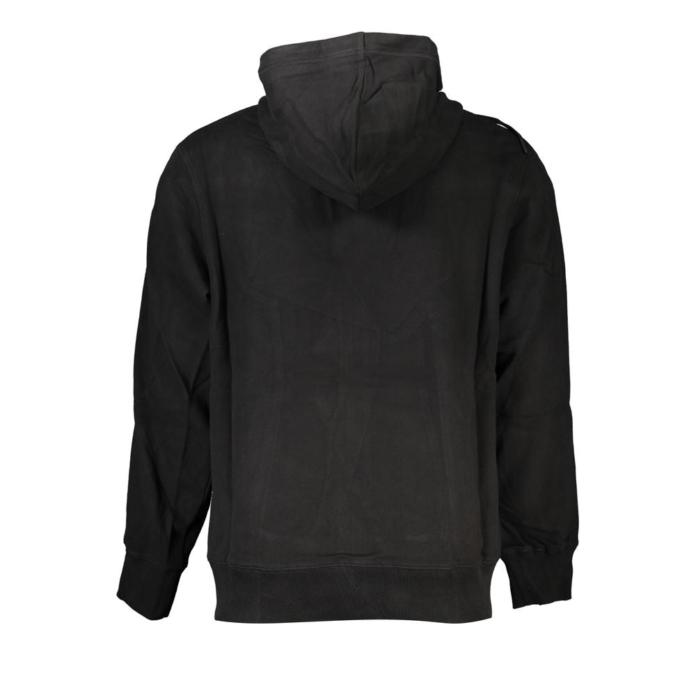 Hooded Sweatshirt Hoodie by Calvin Klein for men in cotton black features an dramatic silhouette, showcasing a sophisticated and dramatic for a refined, modern aesthetic.