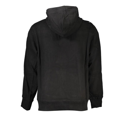 Hooded Sweatshirt Hoodie by Calvin Klein for men in cotton black features an dramatic silhouette, showcasing a sophisticated and dramatic for a refined, modern aesthetic.