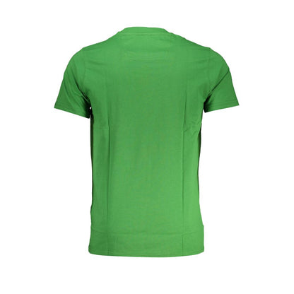 T-Shirt by Cavalli Class for men in cotton green & print features a plush silhouette, showcasing a sophisticated crew neckline and for a truly plush finish.