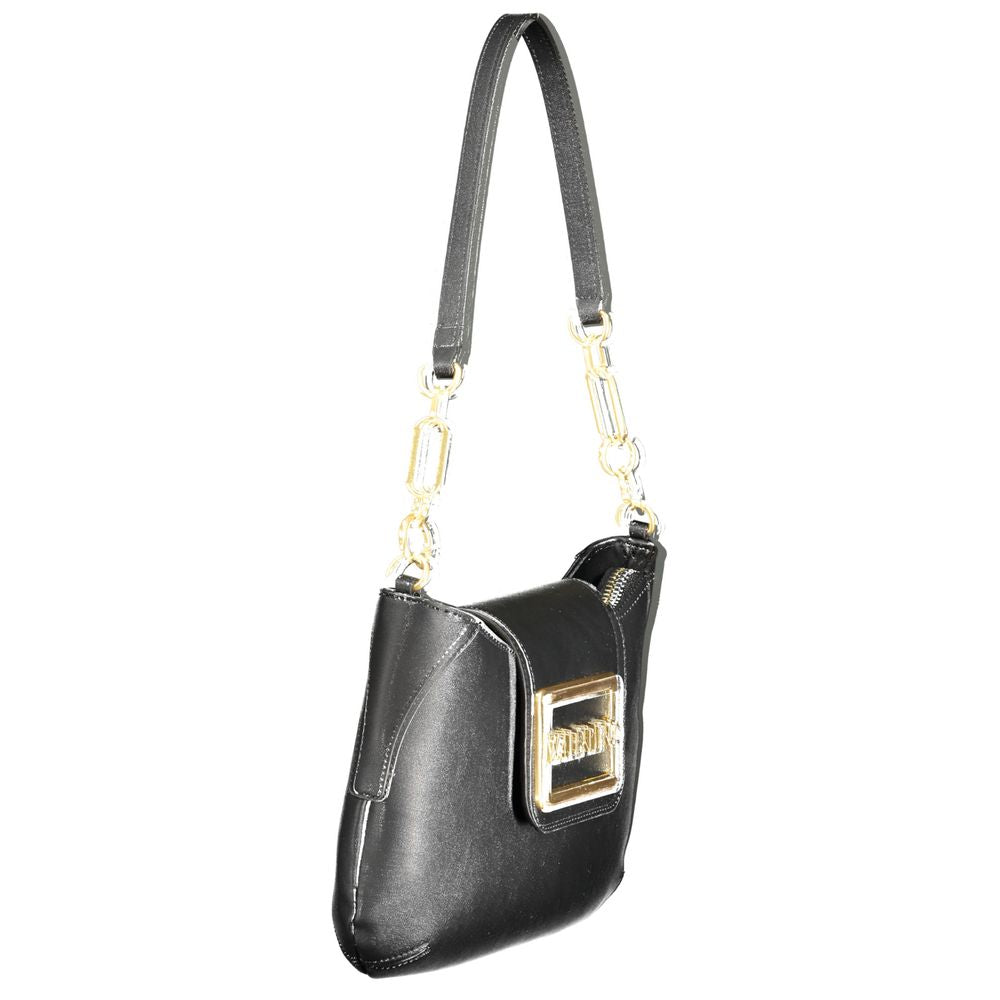 Handbag by Mario Valentino for women in polyethylene black & signature features a signature silhouette, showcasing a secure snap & zipper and signature internal-pockets with versatile shoulder-strap, adjustable-strap & handle for a sophisticated look.