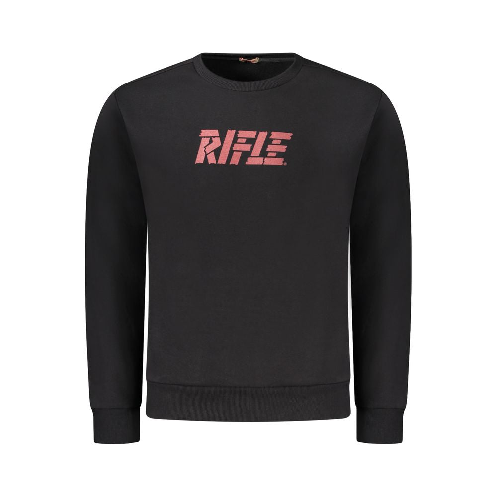 Sweatshirt by Rifle for men in cotton polyester black & print features an magnificent silhouette, showcasing a sophisticated crew neckline and detail for a truly magnificent finish.
