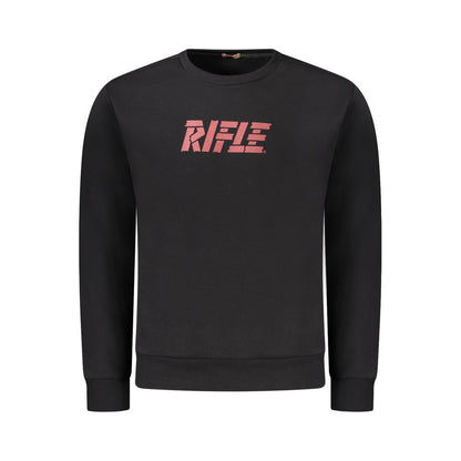 Sweatshirt by Rifle for men in cotton polyester black & print features an magnificent silhouette, showcasing a sophisticated crew neckline and detail for a truly magnificent finish.