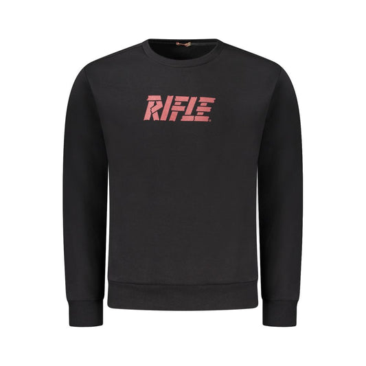 Sweatshirt by Rifle for men in cotton polyester black & print features an magnificent silhouette, showcasing a sophisticated crew neckline and detail for a truly magnificent finish.