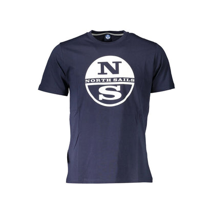 T-Shirt by North Sails for men in cotton blue & print features an on trend silhouette, perfectly showcasing a on trend short-sleeve and crew neckline for an elevated aesthetic.