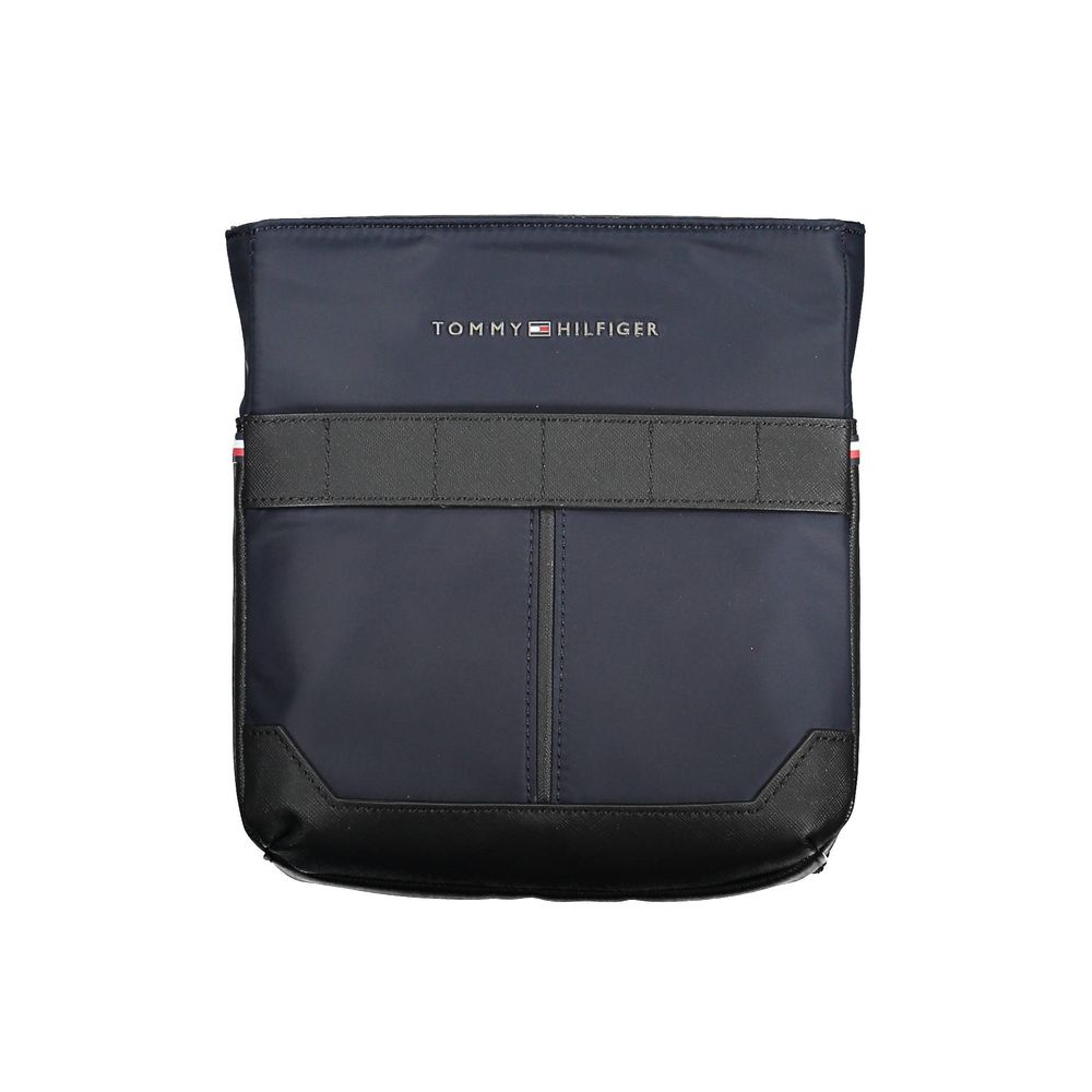 Shoulder Bag by Tommy Hilfiger for men in polyester & polyethylene blue features a stately silhouette, showcasing a secure zipper, ample external-pockets & internal-pockets, and stately shoulder-strap & adjustable-strap for a stately finish.