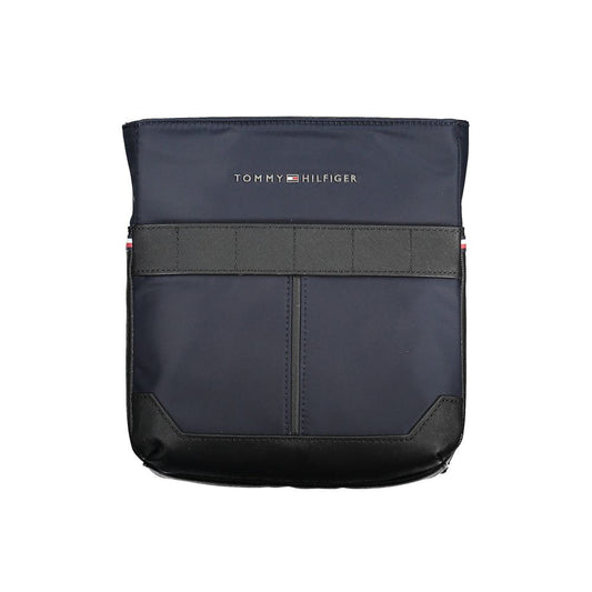 Shoulder Bag by Tommy Hilfiger for men in polyester & polyethylene blue features a stately silhouette, showcasing a secure zipper, ample external-pockets & internal-pockets, and stately shoulder-strap & adjustable-strap for a stately finish.