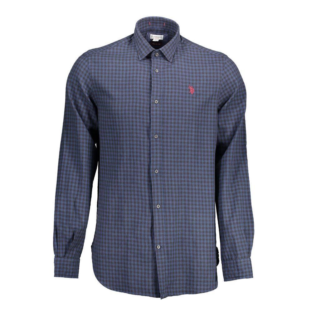 Polo Shirt by U.S. POLO ASSN. for men in leather cotton polyester polyurethane blue & patterned showcases a enviable silhouette, featuring a refined and long-sleeve for a enviable finish.