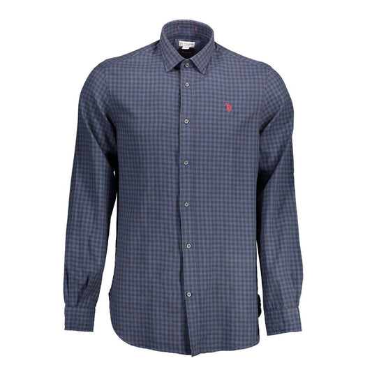 Polo Shirt by U.S. POLO ASSN. for men in leather cotton polyester polyurethane blue & patterned showcases a enviable silhouette, featuring a refined and long-sleeve for a enviable finish.