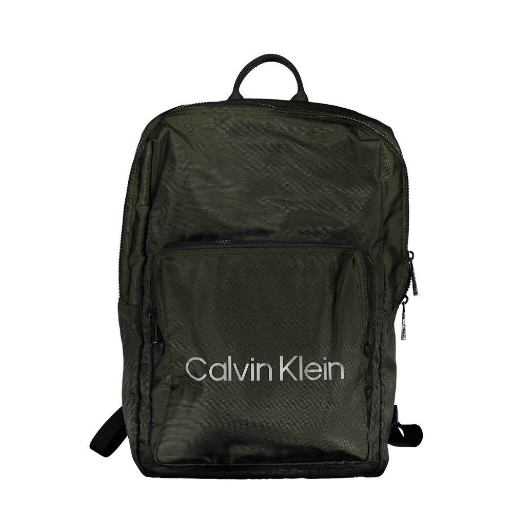 Backpack by Calvin Klein for men in polyester & polyethylene green & print showcases a stately City Polyester & Polyethylene Backpack design, featuring a secure zipper with stately external-pockets, internal-pockets & laptop-compartment and versatile backpack-strap, adjustable-strap & handle.