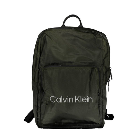 Backpack by Calvin Klein for men in polyester & polyethylene green & print showcases a stately City Polyester & Polyethylene Backpack design, featuring a secure zipper with stately external-pockets, internal-pockets & laptop-compartment and versatile backpack-strap, adjustable-strap & handle.
