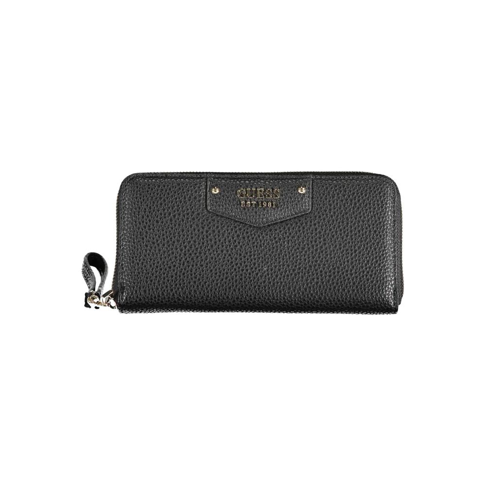 Cardholder Wallet by Guess Jeans for women in polyethylene black showcases a refined silhouette, artfully capturing the essence of the refined Polyethylene Cardholder Wallet design with functional card-organization coin-purse.