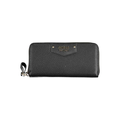 Cardholder Wallet by Guess Jeans for women in polyethylene black showcases a refined silhouette, artfully capturing the essence of the refined Polyethylene Cardholder Wallet design with functional card-organization coin-purse.