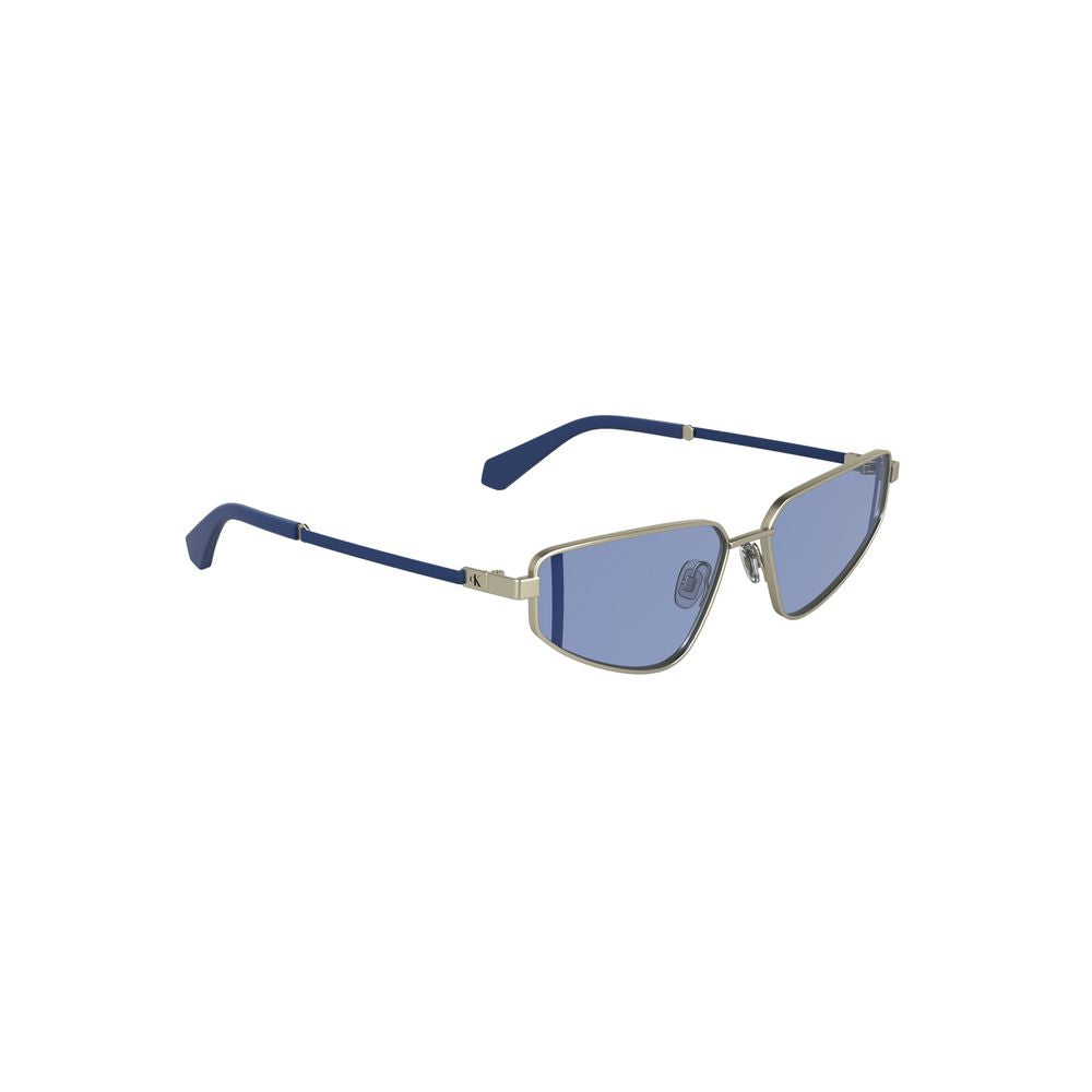 Sunglasses by Calvin Klein for women in metal blue & gray features an lustrous with gray coloured frame detailing and for a lustrous aesthetic.