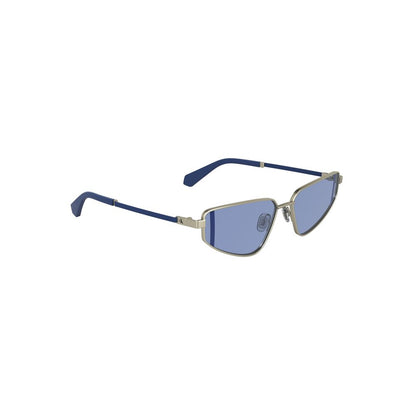Sunglasses by Calvin Klein for women in metal blue & gray features an lustrous with gray coloured frame detailing and for a lustrous aesthetic.