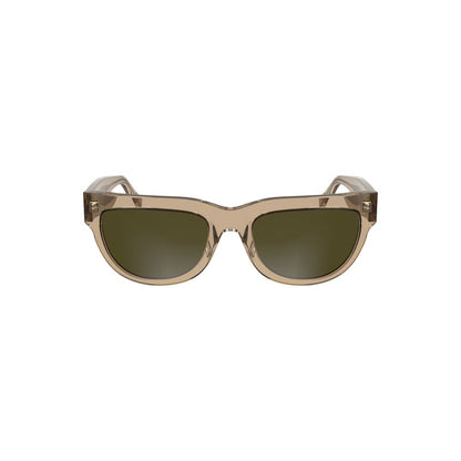 Sunglasses by Calvin Klein for women in acetate brown features a sumptuous silhouette, showcasing a sumptuous square frame design in brown coloured frame with high-performance .