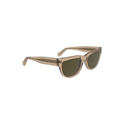 Sunglasses by Calvin Klein for women in acetate brown features an lustrous square frame design with brown coloured frame detailing and for a lustrous aesthetic.