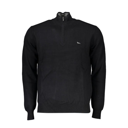 Sweater by Harmont & Blaine for men in cotton black showcases a downtown chic silhouette, artfully finished with a downtown chic and for a sophisticated, high-end look.