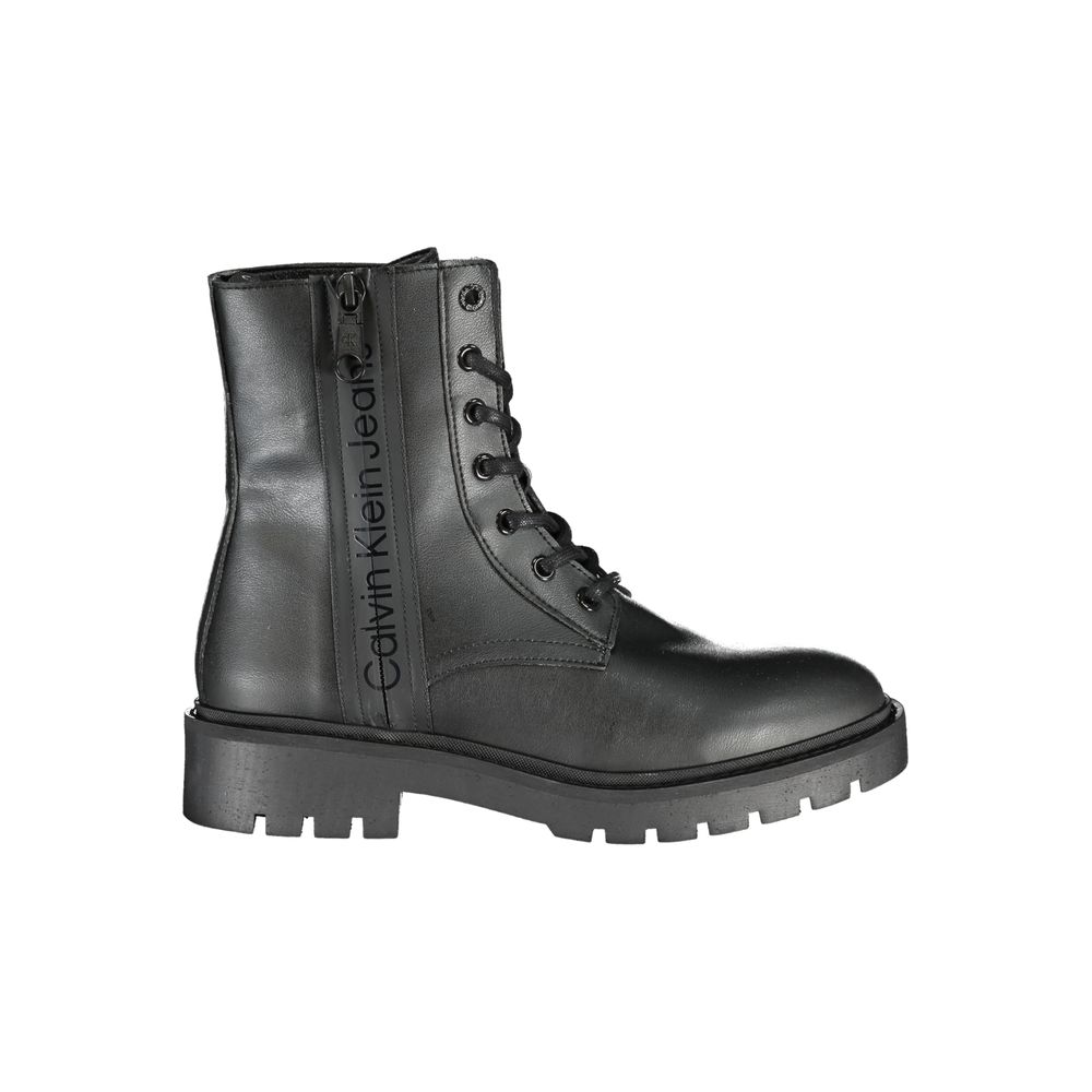 Lace-Up Ankle Boots by Calvin Klein for women in polyester & polyethylene black features an high-performance design from the Women's Polyester & Polyethylene Lace-Up Ankle Boots collection, highlighting a high-performance and for a refined look.